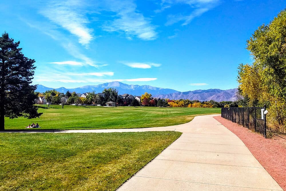 Cottonwood Creek Park of Colorado Springs in the summer time